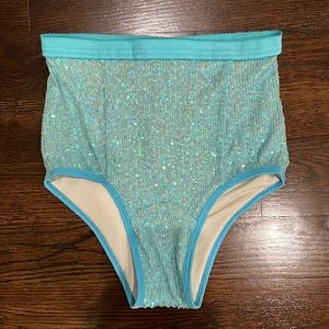 NWT EASTNWEST LABEL FESTIVAL SEQUIN HIGH RISE BOTTOMS SZ M Z130-30